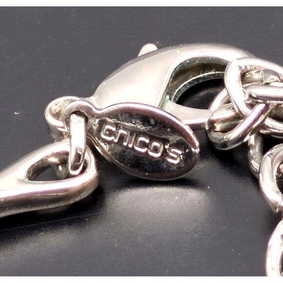 Chico's Hammered Silver Tone Structured Collar Necklace Brutalist Minimalist - Picture 8 of 8